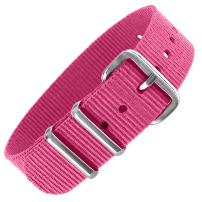 Produktbild von Pacific Time Uhrenarmband Wechselarmband Durchzugsband Textil Nylon 16mm rosa 10002