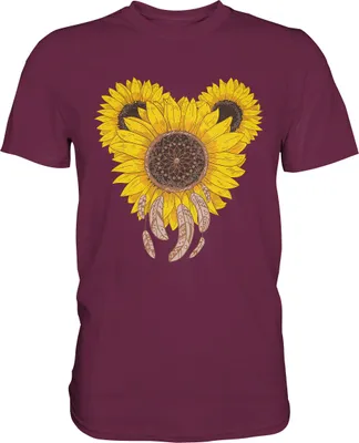 Produktbild von Sonnenblumen Gärtner Shirt Garten Motiv – Burgundy / L