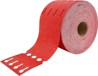 Image de CombiCraft étiquettes à boucle Tyvek rouges - 250 x 25 mm - 1500 étiquettes sur rouleau
