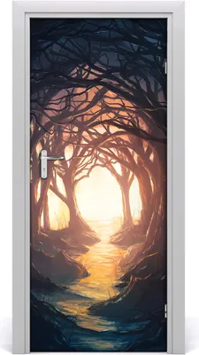Produktbild von Tulup Türaufkleber 85x205 cm Dekorative Aufkleber Selbstklebend Wasserdichte Tapete Abnehmbar Schlafzimmer Wohnzimmer Wohnkultur - Klebstoff geschlossen Wald