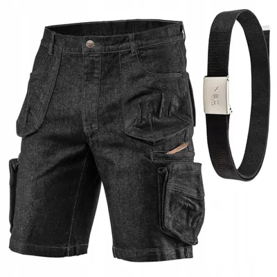 Produktbild von NEO TOOLS Kurze Arbeitshose Herren - Denim Arbeitsshort mit Arbeitsgürtel - Jeans-Optik Arbeitshosen für Männer Kurz - Gr. M