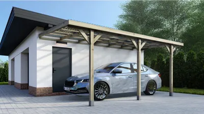 Produktbild von Carport Garagendach 3x5,24 m - 15 m2 - PVC-Abdeckung
