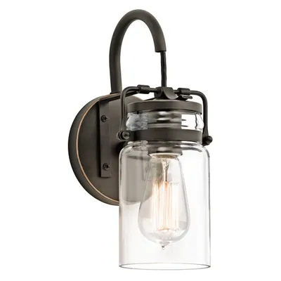 Zdjęcie produktu dla Kinkiet retro Brinley stary brąz 1xE27x60W metal wym:29,2x12,7x15,9cm IP20 Kichler
