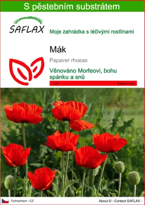 Obrázek produktu pro SAFLAX - mák - Papaver rhoeas - 27000 Semena - S pěstebním substrátem bez klíčků