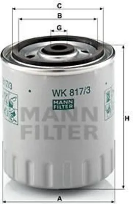 Immagine prodotto di Filtro carburante MANN-FILTER WK 817/3 x