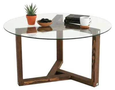 Produktbild von Luigia - Couchtisch, 75x75x40h cm Nussbaum Braun, Runde Form