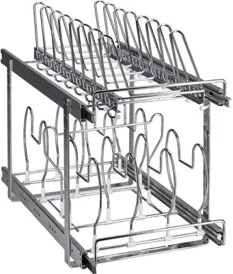 Produktbild von 2-teiliger ausfahrbarer Organizer mit Backblechen, Keksen, verstellbaren Drahtverteilern und Stahldeckschutz
