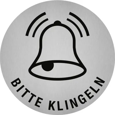 Produktbild von Dreifke® Aufkleber - Piktogramm Bitte klingeln, Edelstahl, selbstklebend, Ø 5...