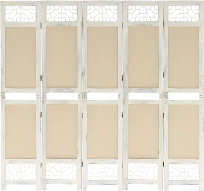 Produktbild von 5-tlg. Raumteiler Creme 175x165 cm Stoff