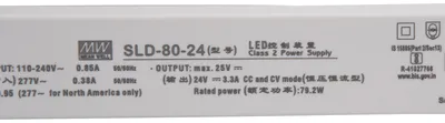 Produktbild von MEANWELL SLD-80-24, Installationsnetzteil, 79,2W 24V 3,3A CV+CC