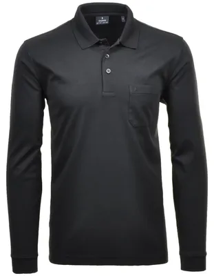 Ragman H-Polo 1/1 Arm Polo LA uni Soft-Knit in schwarz