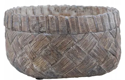 Produktbild von Donika Korbförmiger Zement Blumentopf Grau 22x12cm