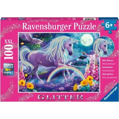 Produktbild von RAVENSBURGER Glitzerpuzzle Einhorn XXL 100 Teile