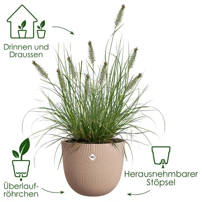 Produktbild von Blumentopf elho Sereh Rund Ø 29,5 cm Braun 100% Recyclingplastik H 25,3 cm