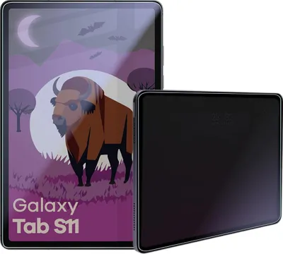 Produktbild von Hybridglas mit Privatschutzfilter für Galaxy Tab S11, Bizon Glass Tab Mule Shadow, Matt