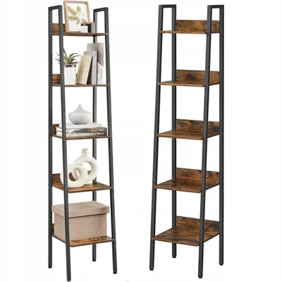 Two identical ladder shelves are displayed side-by-side against a white background.