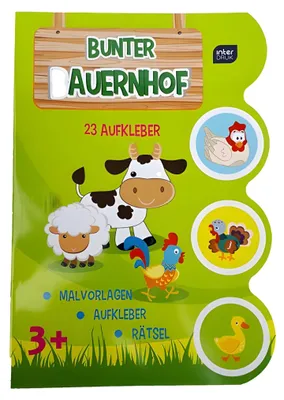 Produktbild von Ausmalbuch für Kinder A4 16 Seiten+Aufkleber Bunter Bauernhof