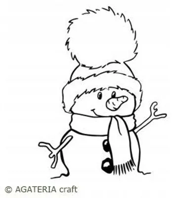 Produktbild von Agateria Craft Schneemann 4 Polymer Stempel für Weihnachten