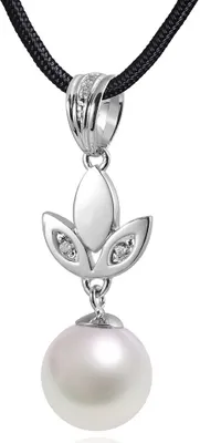 Produktbild von MATERIA 925 Silber Kettenanhänger Perle - Zirkonia Anhänger Damen rhodiniert mit Box #KA-236