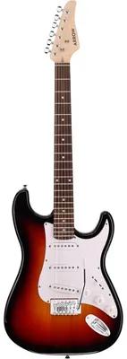 Productafbeelding van Arrow Tonecaster ST111, Tobacco Burst afwerking, palissander hals/wit toets