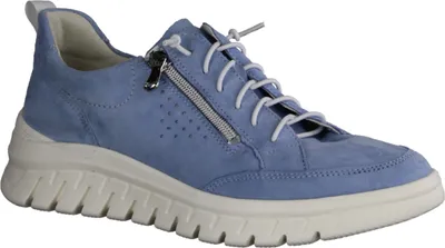 Obrázek produktu pro Waldläufer H-Biggi 913002-107 Pro Aktiv dámské šněrovací boty, pohodlné, kožené, modré - dámské boty, pohodlné šněrovací boty, modré, kožené (sametové)