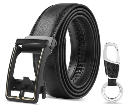 Produktbild von Ledergürtel für Herren mit automatischer Schnalle – 130 cm, Schwarz