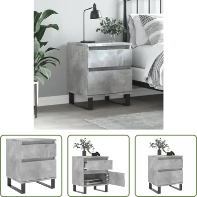 Imagen del producto de Mesa de noche "The Living Store", color gris hormigón, 40x35x50 cm, fabricada en material de madera