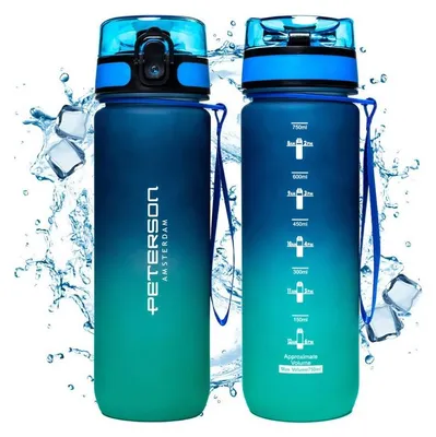 Zdjęcie produktu dla Bidon Peterson z tritanu, niebieski, 750 ml, 24 cm