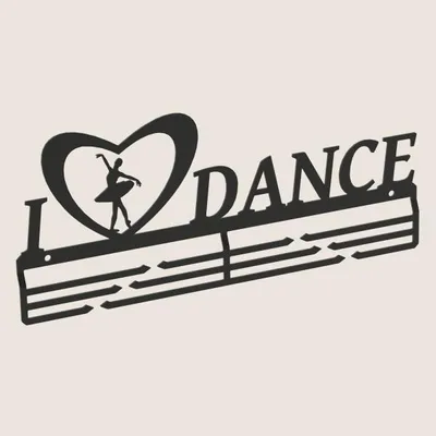 Produktbild von I LOVE DANCE Medaillenhalter aus schwarz