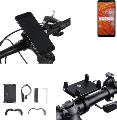 Produktbild von K-S-Trade Handyhalterung für das Fahrrad kompatibel mit Nokia 3.1 Plus Halter Lenkstange Fahrradhalterung Motorrad Bike Mount Befestigung Smartphone
