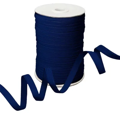 Produktbild von Gummiband 100m x 7mm Gummilitze flach gestrickt Stretch Elastisch in 19 Farben, Gurtband:220 königsblau