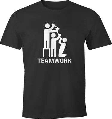 Produktbild von Herren T-Shirt Teamwork lustiges Trink Shirt Saufen Bier Party Moonworks® anthrazit M
