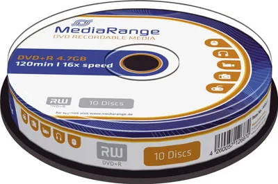 Image de MediaRange DVD+R 4,7GB 10pcs Broche 16x 10pcs