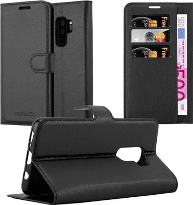Produktbild von Cadorabo Hülle für Samsung Galaxy S9 PLUS Schutz Hülle in Schwarz Handyhülle Etui Case Cover Magnetverschluss