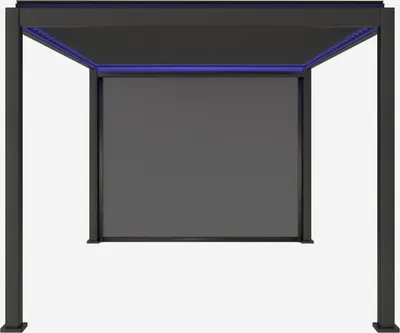 Produktbild von sweeek - Motorisierte Pergola mit Lamellendach Triomphe 3x4m LED-Beleuchtung + Markise 3 m - Anthrazit