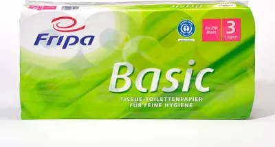 Produktbild von Toilettenpapier 1510820 3-lagig 250 Blatt weiß 8 Rollen Packung mit 6 Stück