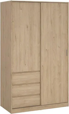 Image de Sanjose - Armoire 2 Portes, 119x200h cm Chêne Brun, 4 Étagères