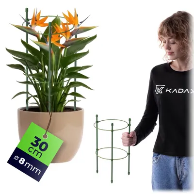 Image de Tuteur KADAX pour plantes, 30 cm, 1 pièce, tuteur en acier, support pour fleurs, tuteur pour plantes, treillis pour plantes grimpantes dans le jardin ou en pot, tour de tuteurage pour tomates