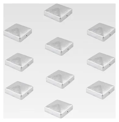 Produktbild von 10 Stück verzinkte Pfostenkappen Abdeckkappen Kugel 71 mm 7x7 cm