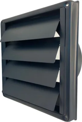 Produktbild von Außenverschlussklappe Edelstahl schwarzgrau RAL 7021 DN 100 mm