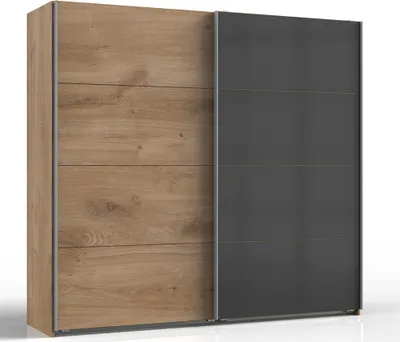 Produktbild von Schwebetürenschrank 225cm, graphit und Eiche, VIESTE-43