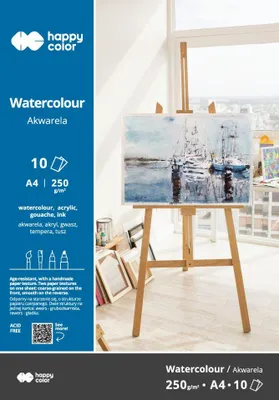 Image de Bloc d'aquarelle A4 10 feuilles 250g Happy Color