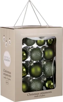 Image de Mica Decorations Ensemble de boules de Noël - 26 pièces - Ø7 cm - Vert foncé