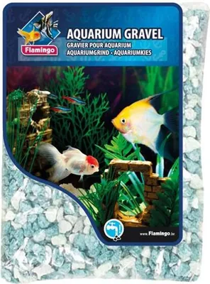 Zdjęcie produktu dla Piasek akwariowy zielony mieszane odcienie Flamingo 900 g, 6-8 mm
