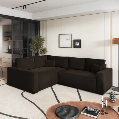 Produktbild von Masseno Ecksofa ERONIS L-S mit Schlaffunktion L-Form, Sofa mit Bettkasten, Wohnzimmersofa, Couch, Soffa, Bettsofa, Couchgarnitur- Braun, MONOLITH 29