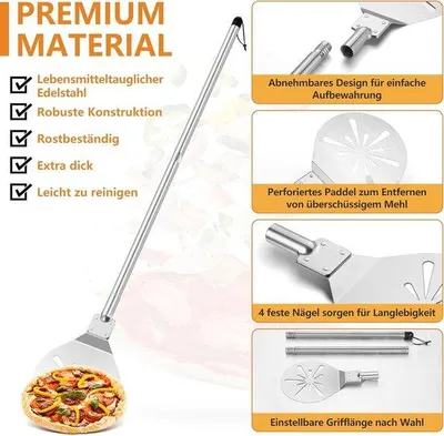 Zdjęcie produktu dla Szpatułka do pizzy - deska do pizzy - forma do pieczenia pizzy - stal nierdzewna - 13 cm - srebrna