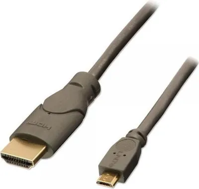 Produktbild von Lindy 0.5m HDMI - USB 2.0 Micro B M/M, 0,5 m, HDMI, Micro USB, 1920 x 1080 Pixel, Schwarz, Anthrazit, Männlich/Männlich