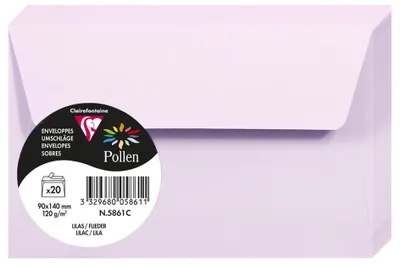Imagen del producto de Sobres Clairefontaine Pollen, tamaño 90x140 mm, color lila