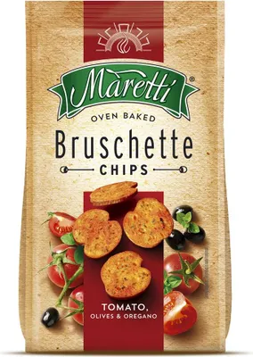 Obrázok produktu pre Maretti Bruschette chrumky s príchuťou paradajok, olív a oregana 150g