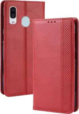 Produktbild von Mobigear Sensation  Samsung Galaxy A20e Hülle Klapphülle Geldbörse - Rot
